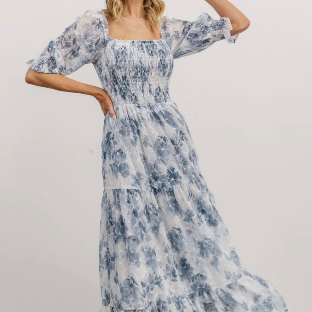 Baltic Born Bailey eyelet dress blue maxi dress XL